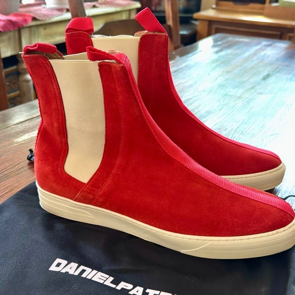 DANIEL PATRICK Size 46 Men's High Top Red Shoes Designer New ( tried one once)